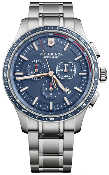 Victorinox Swiss Army Alliance Sport Chronograph Stainless Steel Blue Dial Date Mens Watch 241817 - WAB - Shipping Dept.