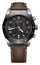 Victorinox Swiss Army Chronograph Stainless Steel Black Dial Brown Leather Strap Date Quartz Mens Watch 242046 - Watches & Beyond