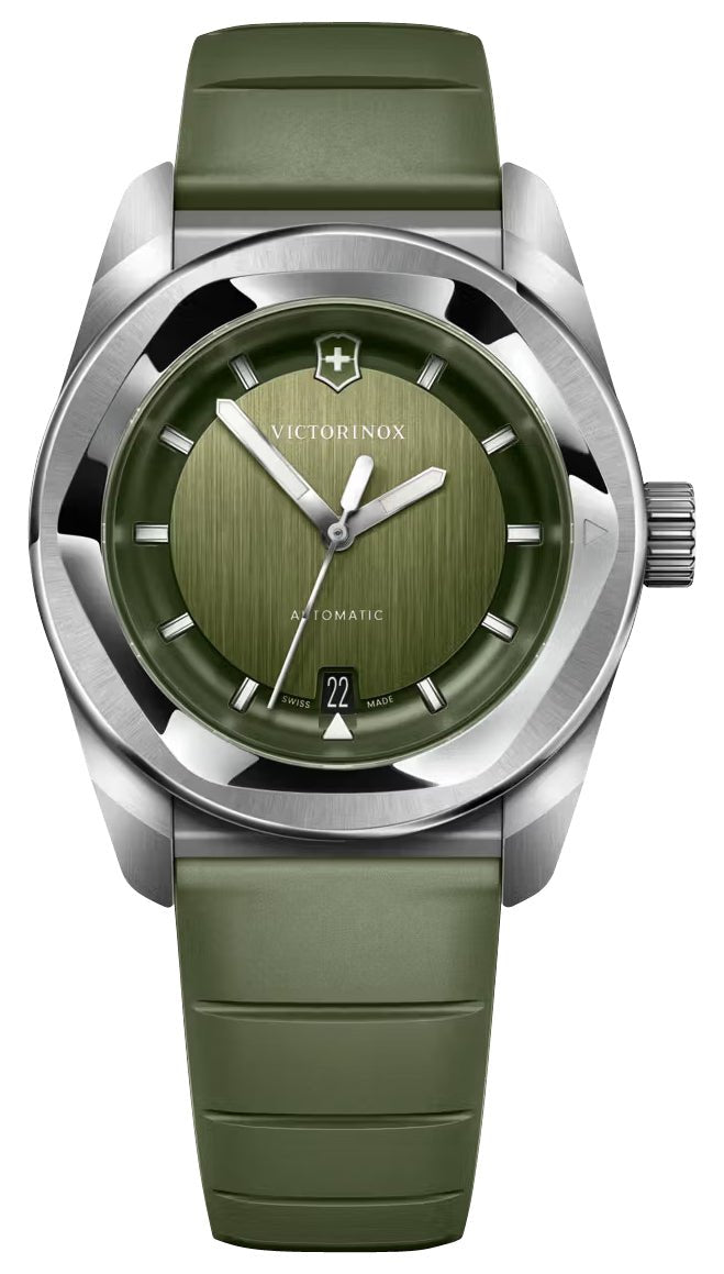 Victorinox Swiss Army Concept One Automatic Stainless Steel Green Dial Green Rubber Strap Date Mens Watch 242058 - Watches & Beyond