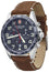 Victorinox Swiss Army FieldForce Chronograph Stainless Steel Mens Watch Brown Leather Blue Dial Date 241854 - WAB - Shipping Dept.