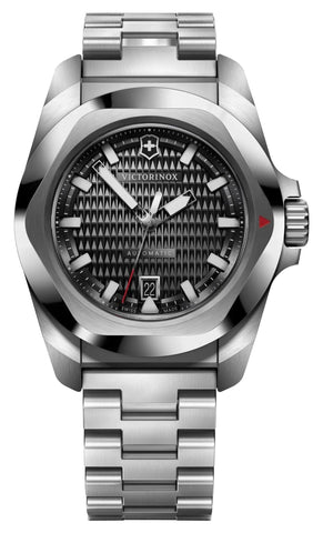 Victorinox Swiss Army I.N.O.X. Automatic Stainless Steel Black Dial Date Divers Mens Watch 242019 - Watches & Beyond
