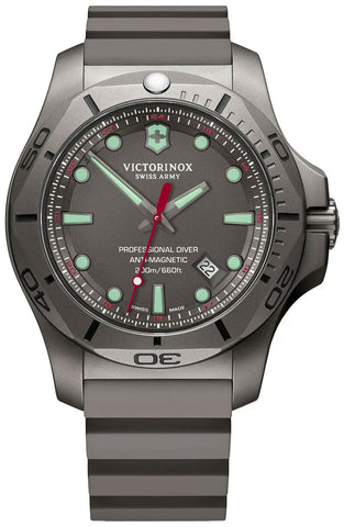 Victorinox Swiss Army I.N.O.X. Professional Diver Grey Titanium Rubber Strap Date Mens Watch 241810 - WAB - Shipping Dept.