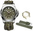 Victorinox Swiss Army I.N.O.X. Stainless Steel Green Dial Paracord Band Interchangeable Green Rubber Strap Date Quartz Mens Watch 241727.1 - WAB - Shipping Dept.