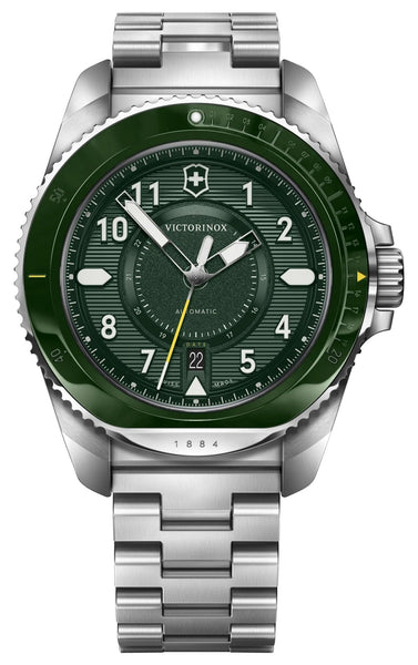 Victorinox Swiss Army Journey 1884 Automatic Stainless Steel Green Dial Date Divers Mens Watch 242015 - WAB - Shipping Dept.