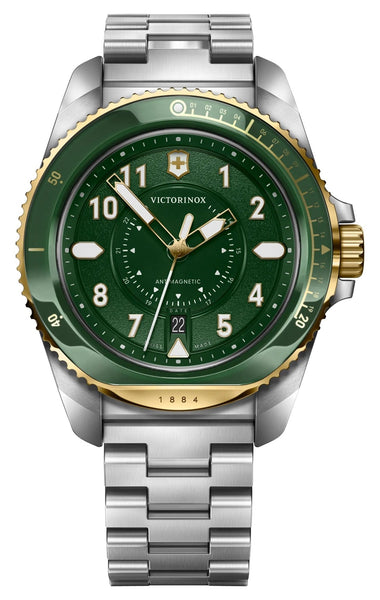 Victorinox Swiss Army Journey 1884 Stainless Steel Green Dial Date Divers Quartz Mens Watch 242012 - WAB - Shipping Dept.