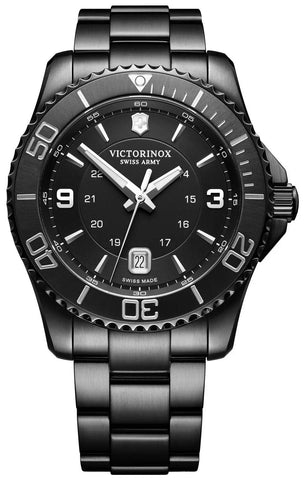 Victorinox Swiss Army Maverick Black Stainless Steel Black Dial Date Mens Watch 241798 - WAB - Shipping Dept.