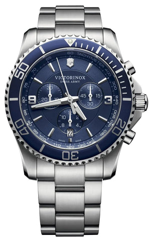 Victorinox Swiss Army Maverick Chronograph Stainless Steel Blue Dial Date Quartz Mens Watch 241689 - WAB - Shipping Dept.