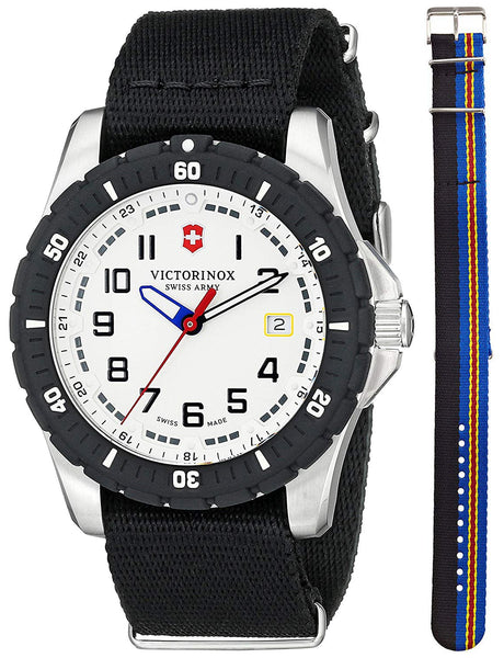 Victorinox Swiss Army Maverick Steel 241676.1 Mens Watch White Dial Nylon NATO Strap - WAB - Shipping Dept.