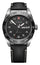 Victorinox Swiss Army Stainless Steel Black Dial Black Leather Strap Day/Date Quartz Mens Watch 242041 - Watches & Beyond