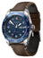 Victorinox Swiss Army Stainless Steel Blue Dial Brown Leather Strap Day/Date Quartz Mens Watch 242040 - Watches & Beyond