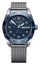 Victorinox Swiss Army Stainless Steel Mesh Blue Dial Day/Date Quartz Mens Watch 242042 - Watches & Beyond