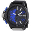Welder by U-boat K35 Oversize Chronograph Black/Blue Dial Date Black PVD Steel Black Rubber Strap Mens Watch K35-2503 - Watches & Beyond