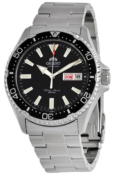 Watches - Mens-ORIENT-RA-AA0001B19B-40 - 45 mm, automatic, black, date, day, divers, Kamasu, mens, menswatches, new arrivals, Orient, round, stainless steel band, stainless steel case, uni-directional rotating bezel, watches-Watches & Beyond