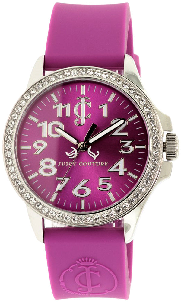 Watches - Womens-Juicy Couture-1900967-35 - 40 mm, crystals, Jetsetter, Juicy Couture, Mother's Day, purple, quartz, round, silicone band, stainless steel case, watches, womens, womenswatches-Watches & Beyond