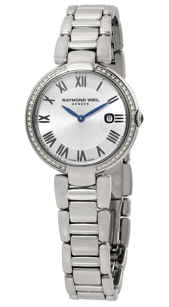 update alt-text with template Watches - Womens-Raymond Weil-1600-STS-RE659-30 - 35 mm, date, diamonds / gems, interchangeable band, leather, new arrivals, Raymond Weil, round, Shine, silver-tone, stainless steel band, stainless steel case, suede, swiss quartz, watches, womens, womenswatches-Watches & Beyond
