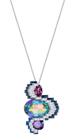 update alt-text with template Misc.-Swarovski-5222341-blue, clear, crystals, multicolor, necklace, necklaces, pink, silver-tone, stainless steel, Swarovski crystals, Swarovski Jewelry, womens-Watches & Beyond