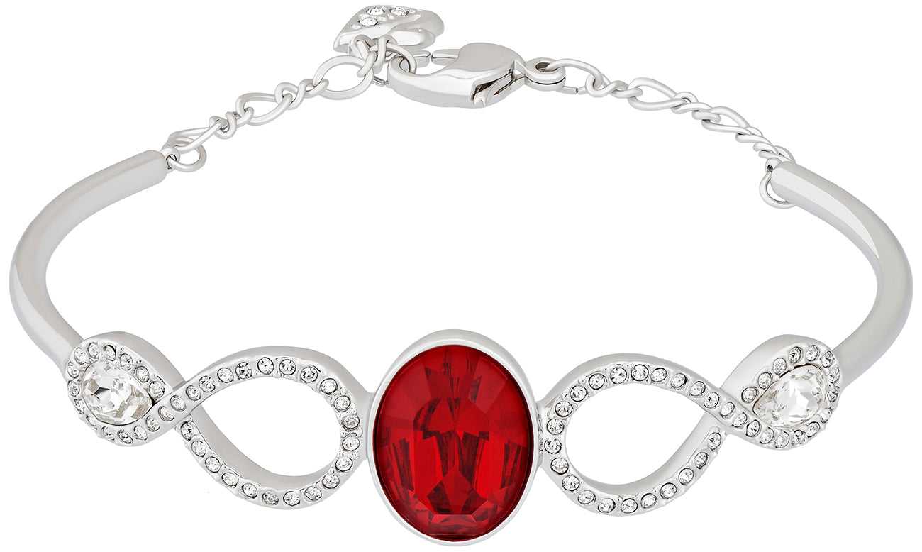 Jewelry - Bracelets-Swarovski-5039225-bracelet, bracelets, clear, crystals, Mother's Day, red, silver-tone, stainless steel, Swarovski crystals, Swarovski Jewelry, womens-Watches & Beyond