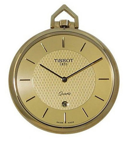 Pocket Watches-Tissot-T82.2.505.21-40 - 45 mm, gold-tone, mens, menswatches, new arrivals, pocket watch, pocket watches, round, swiss quartz, Tissot, watches, yellow gold case-Watches & Beyond