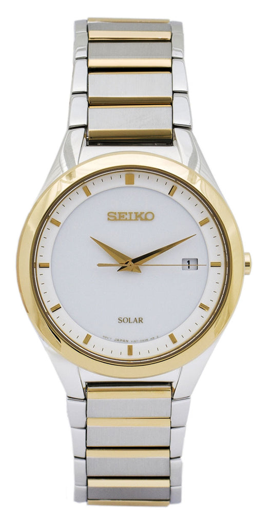 Stainless Steel White Dial Date Solar Mens Watch – & Beyond