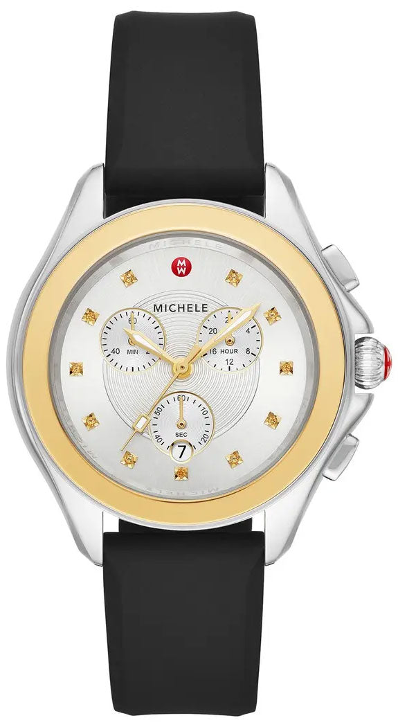 update alt-text with template Watches - Womens-Michele-MWW27E000007-35 - 40 mm, 40 - 45 mm, Cape, chronograph, date, diamonds / gems, Michele, new arrivals, quartz, round, rpSKU_MWW06P000014, rpSKU_MWW06V000001, rpSKU_MWW16E000008, rpSKU_MWW21B000147, rpSKU_MWW21B000148, seconds sub-dial, silicone band, silver-tone, stainless steel case, watches, womens, womens watches-Watches & Beyond