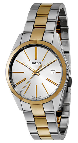 Watches - Mens-Rado-R32188112-35 - 40 mm, ceramos band, date, gold-tone ceramos band, HyperChrome, mens, menswatches, Rado, round, silver-tone, stainless steel band, stainless steel case, swiss quartz, two-tone band, two-tone case, watches-Watches & Beyond