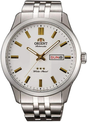 Watches - Mens-ORIENT-RA-AB0014S19B-40 - 45 mm, automatic, date, day, mens, menswatches, new arrivals, Orient, round, stainless steel band, stainless steel case, TriStar, watches, white-Watches & Beyond