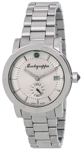 Watches - Womens-Montegrappa-IDLNWA12-35 - 40 mm, date, Montegrappa, Mother's Day, Nerouno, round, sale, seconds sub-dial, silver-tone, stainless steel band, stainless steel case, watches, womens, womenswatches-Watches & Beyond