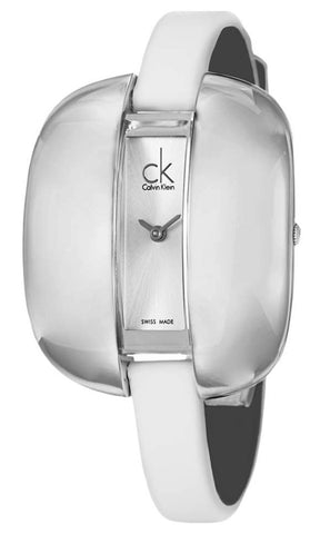 Watches - Womens-Calvin Klein-K2E23126-30 - 35 mm, 35 - 40 mm, Calvin Klein, cushion, leather, new arrivals, rectangle, silver-tone, stainless steel case, swiss quartz, Treasure, watches, womens, womenswatches-Watches & Beyond