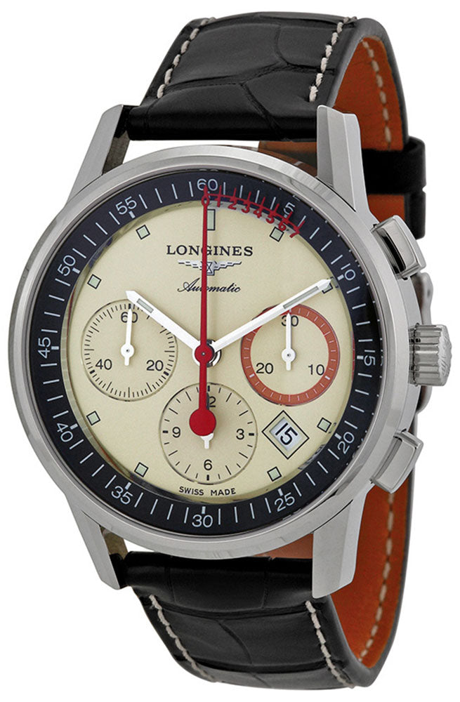 update alt-text with template Watches - Mens-Longines-L47544724-12-hour display, 40 - 45 mm, beige, chronograph, date, Heritage, leather, Longines, mens, menswatches, new arrivals, Record, round, rpSKU_7731-SC1-65421, rpSKU_FC-392RMN5B6, rpSKU_L16454754, rpSKU_L27684132, rpSKU_L282747302, seconds sub-dial, stainless steel case, swiss automatic, watches-Watches & Beyond