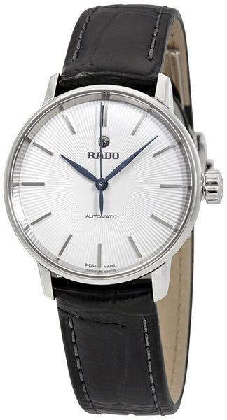 Watches - Womens-Rado-R22862045-30 - 35 mm, Coupole Classic, leather, Rado, round, stainless steel case, swiss automatic, watches, white, womens, womenswatches-Watches & Beyond