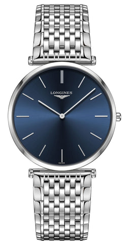 Watches - Mens-Longines-L47664956-35 - 40 mm, blue, La Grande Classique, Longines, mens, new arrivals, round, stainless steel band, stainless steel case, swiss quartz, unisex, unisexwatches-Watches & Beyond