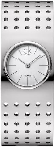 Misc.-Calvin Klein-K8323120-20 - 25 mm, Calvin Klein, Grid, Mother's Day, round, stainless steel band, stainless steel bangle, stainless steel case, swiss quartz, watches, white, womens, womenswatches-Watches & Beyond