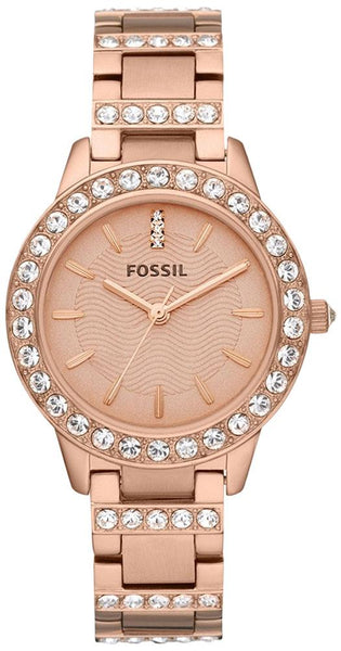 Watches - Womens-Fossil-ES3020-30 - 35 mm, diamonds / gems, Fossil, Jesse, new arrivals, quartz, rose gold plated, rose gold plated band, rose gold-tone, round, watches, womens, womenswatches-Watches & Beyond