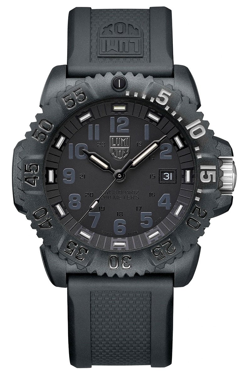 Watches - Mens-Luminox-XS.3051.GO.NSF-40 - 45 mm, black, CARBONOX case, date, divers, Luminox, mens, menswatches, Navy Seal, new arrivals, round, rubber, swiss quartz, uni-directional rotating bezel, watches-Watches & Beyond