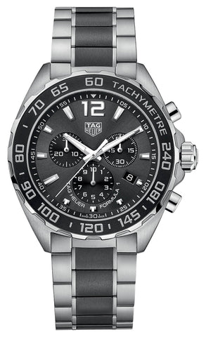 update alt-text with template Watches - Mens-Tag Heuer-CAZ1011.BA0843-40 - 45 mm, ceramic band, chronograph, date, divers, Formula 1, gray, mens, menswatches, new arrivals, round, seconds sub-dial, stainless steel band, stainless steel case, swiss quartz, tachymeter, TAG Heuer, watches-Watches & Beyond