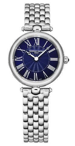 Watches - Womens-Frederique Constant-FC-200MPN2AR6B-25 - 30 mm, 30 - 35 mm, blue, Classics Art Deco, Frederique Constant, mother-of-pearl, new arrivals, round, stainless steel band, stainless steel case, swiss quartz, watches, womens, womenswatches-Watches & Beyond