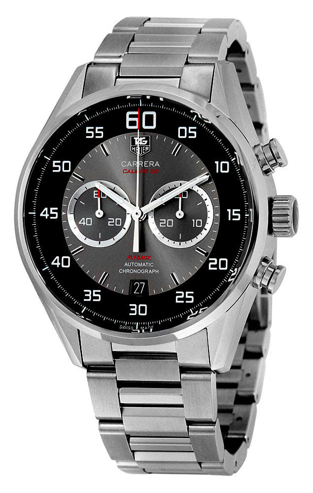update alt-text with template Watches - Mens-Tag Heuer-CAR2B10.BA0799-40 - 45 mm, black, Carrera, chronograph, date, flyback, gray, mens, menswatches, round, seconds sub-dial, stainless steel band, stainless steel case, swiss automatic, TAG Heuer, watches-Watches & Beyond