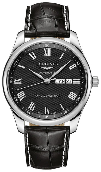 update alt-text with template Watches - Mens-Longines-L29204517-40 - 45 mm, black, date, leather, Longines, Master Collection, mens, menswatches, month, new arrivals, round, rpSKU_L26734516, rpSKU_L27384516, rpSKU_L27555797, rpSKU_L28594516, rpSKU_L29104516, stainless steel case, swiss automatic, watches-Watches & Beyond