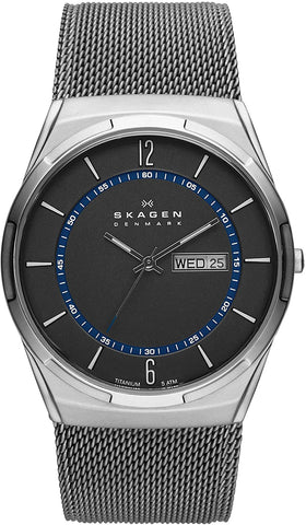 Watches - Mens-Skagen-SKW6078-35 - 40 mm, 40 - 45 mm, date, day, gray, Melbye, mens, menswatches, new arrivals, quartz, round, Skagen, stainless steel band, titanium case, watches-Watches & Beyond