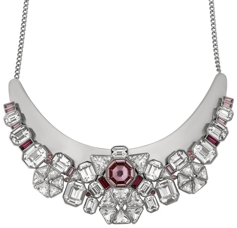 Jewelry - Necklaces-Swarovski-5141353-clear, crystals, Mother's Day, necklace, necklaces, pink, silver-tone, stainless steel, Swarovski crystals, Swarovski Jewelry, womens-Watches & Beyond