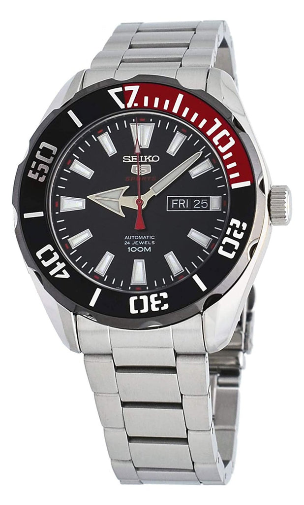 Seiko Automatic Seiko 5 Sports SRPC57K1 Steel Day Date Watch Watches &