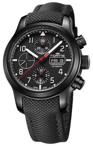 update alt-text with template Watches - Mens-Fortis-F4040002-12-hour display, 40 - 45 mm, Aeromaster, black, black PVD case, chronograph, date, day, fabric, Fortis, mens, menswatches, new arrivals, round, rpSKU_F2140000, rpSKU_F4040000, rpSKU_F4040001, rpSKU_F4040003, rpSKU_F8140001, seconds sub-dial, swiss automatic, watches-Watches & Beyond