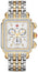 Watches - Womens-Michele-MWW06Z000013-35 - 40 mm, chronograph, date, day, Deco, diamonds / gems, Michele, mother-of-pearl, new arrivals, rectangle, seconds sub-dial, stainless steel band, stainless steel case, swiss quartz, two-tone band, two-tone case, watches, white, womens, womenswatches-Watches & Beyond