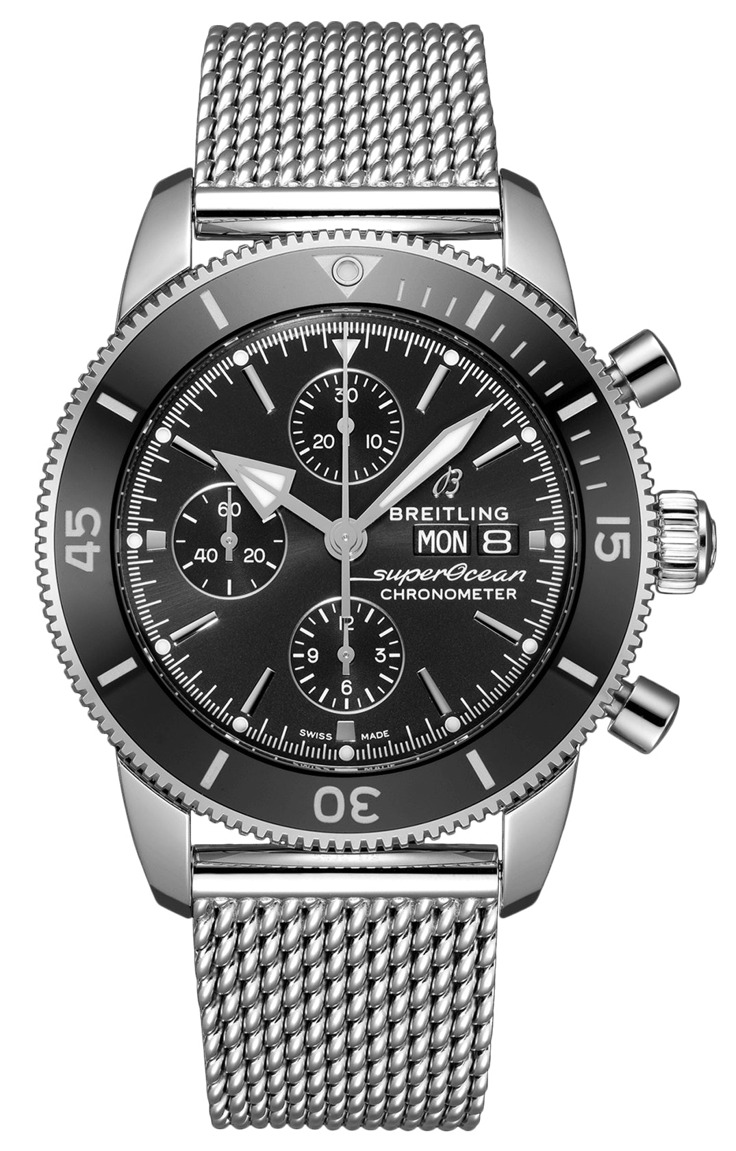 update alt-text with template Watches - Mens-Breitling-A13313121B1A1-40 - 45 mm, black, Breitling, chronograph, compass, COSC, date, day, divers, mens, menswatches, new arrivals, round, seconds sub-dial, special / limited edition, stainless steel band, stainless steel case, Superocean Heritage, swiss automatic, uni-directional rotating bezel, watches-Watches & Beyond