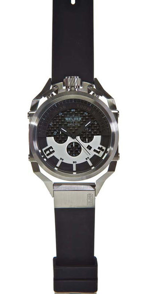 Watches - Mens-Welder-K36-2403-12-hour display, 45 - 50 mm, black, chronograph, date, K36, mens, menswatches, quartz, round, rubber, seconds sub-dial, silver-tone, stainless steel case, watches, Welder-Watches & Beyond