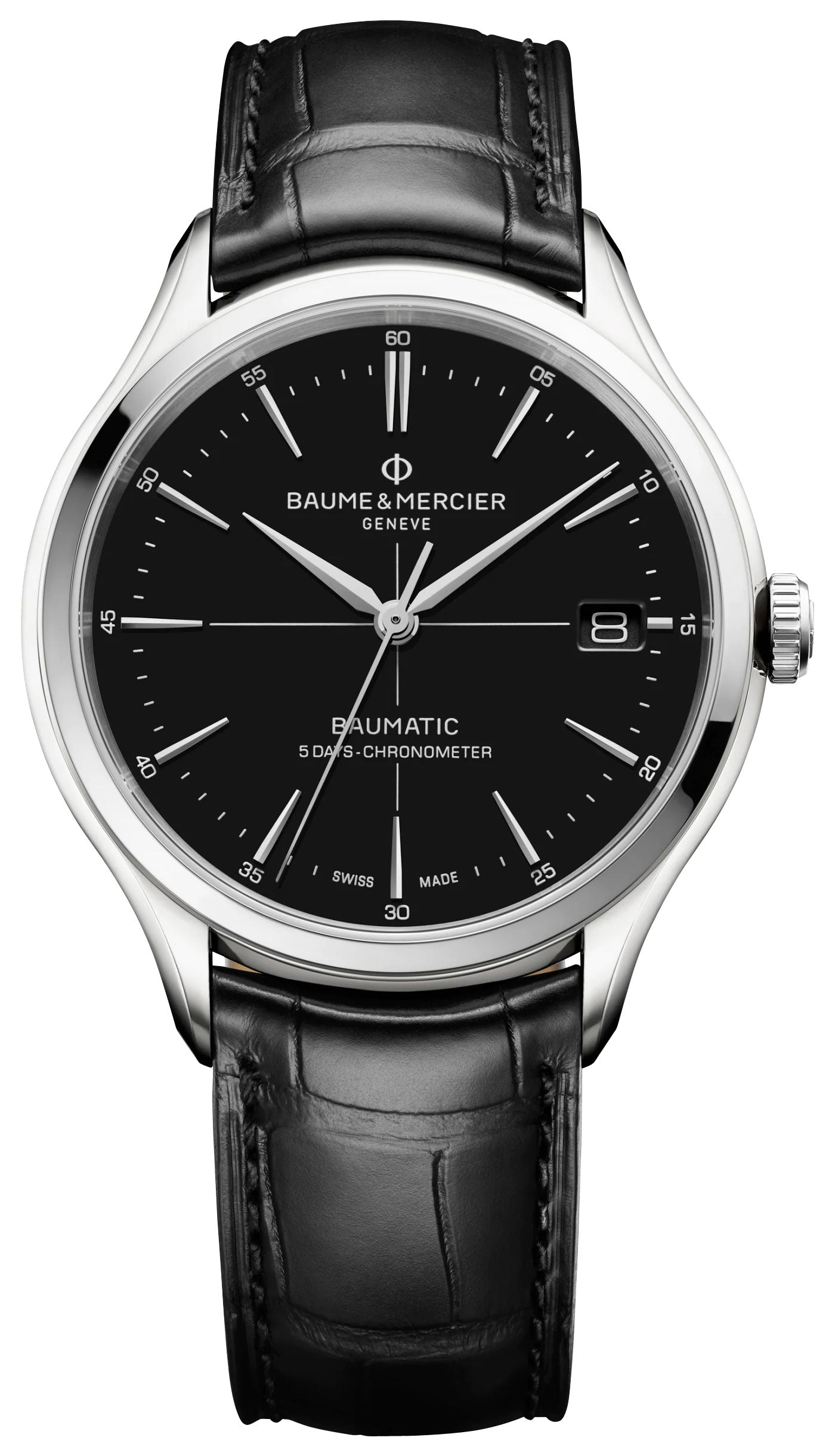 update alt-text with template Watches - Mens-Baume & Mercier-M0A10692-35 - 40 mm, 40 - 45 mm, Baume & Mercier, black, Clifton, COSC, date, leather, mens, menswatches, new arrivals, round, rpSKU_M0A10398, rpSKU_M0A10467, rpSKU_M0A10468, rpSKU_M0A10505, rpSKU_M0A10592, stainless steel case, swiss automatic, watches-Watches & Beyond