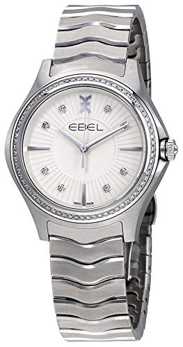 Misc.-Ebel-1216308-30 - 35 mm, 35 - 40 mm, diamonds / gems, Ebel, Mother's Day, round, silver-tone, stainless steel band, stainless steel case, swiss quartz, watches, Wave, womens, womenswatches-Watches & Beyond