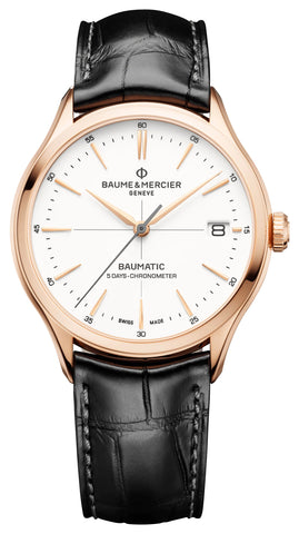 update alt-text with template Watches - Mens-Baume & Mercier-M0A10469-35 - 40 mm, Baume & Mercier, Clifton, COSC, date, leather, mens, menswatches, new arrivals, rose gold case, round, rpSKU_M0A10458, rpSKU_M0A10518, rpSKU_M0A10519, rpSKU_M0A10552, rpSKU_M0A10597, swiss automatic, watches, white-Watches & Beyond