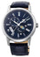 Watches - Mens-ORIENT-FAK00005D0-40 - 45 mm, automatic, blue, date, day, day/night indicator, leather, mens, menswatches, new arrivals, Orient, round, stainless steel case, Sun And Moon, watches-Watches & Beyond