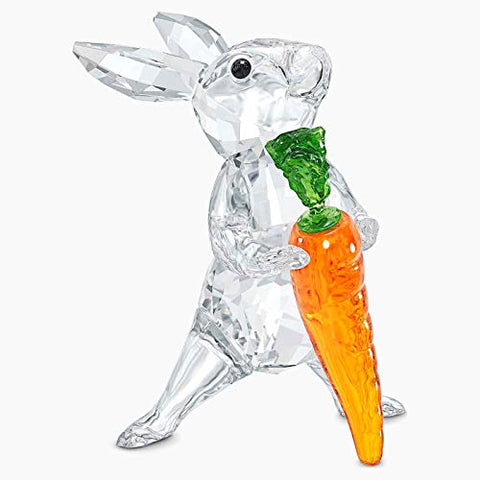 Swarovski - Figurines-Swarovski-5530687-animals, carrot, clear, Mother's Day, orange, ornaments, rabbit, Swarovski Ornaments, The Peaceful Countryside-Watches & Beyond